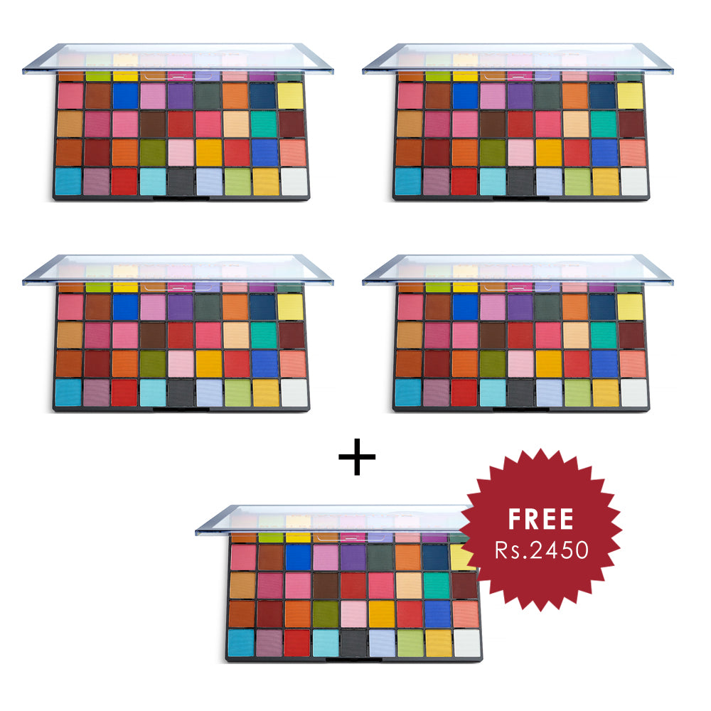Makeup Revolution Maxi Reloaded Monster Mattes Eyeshadow Palette 4pc Set + 1 Full Size Product Worth 25% Value Free