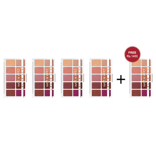 Wet N Wild Color Icon Eyeshadow 10 Pan Palette - Heart & Sol 4pc Set + 1 Full Size Product Worth 25% Value Free