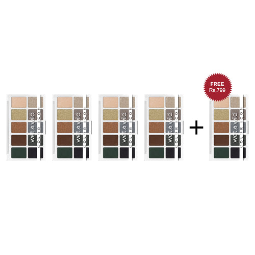 Wet N Wild Color Icon Eyeshadow 10 Pan Palette - Lights off 4pc Set + 1 Full Size Product Worth 25% Value Free