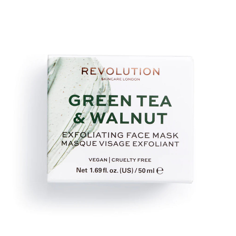 Revolution Skin Green Tea & Walnut Exfoliating Face Mask 4pc Set + 1 Full Size Product Worth 25% Value Free