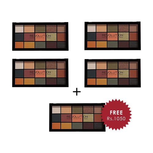 Makeup Revolution Reloaded Eyeshadow Palette - Iconic Division 4pc Set + 1 Full Size Product Worth 25% Value Free