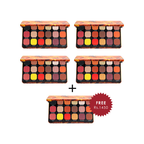 Makeup Revolution Forever Flawless Fire Eyeshadow Palette 4Pcs Set + 1 Full Size Product Worth 25% Value Free
