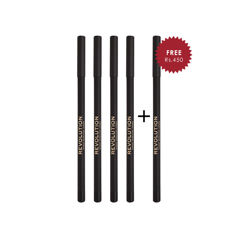 Revolution Kohl Eyeliner Black 4pc Set + 1 Full Size Product Worth 25% Value Free
