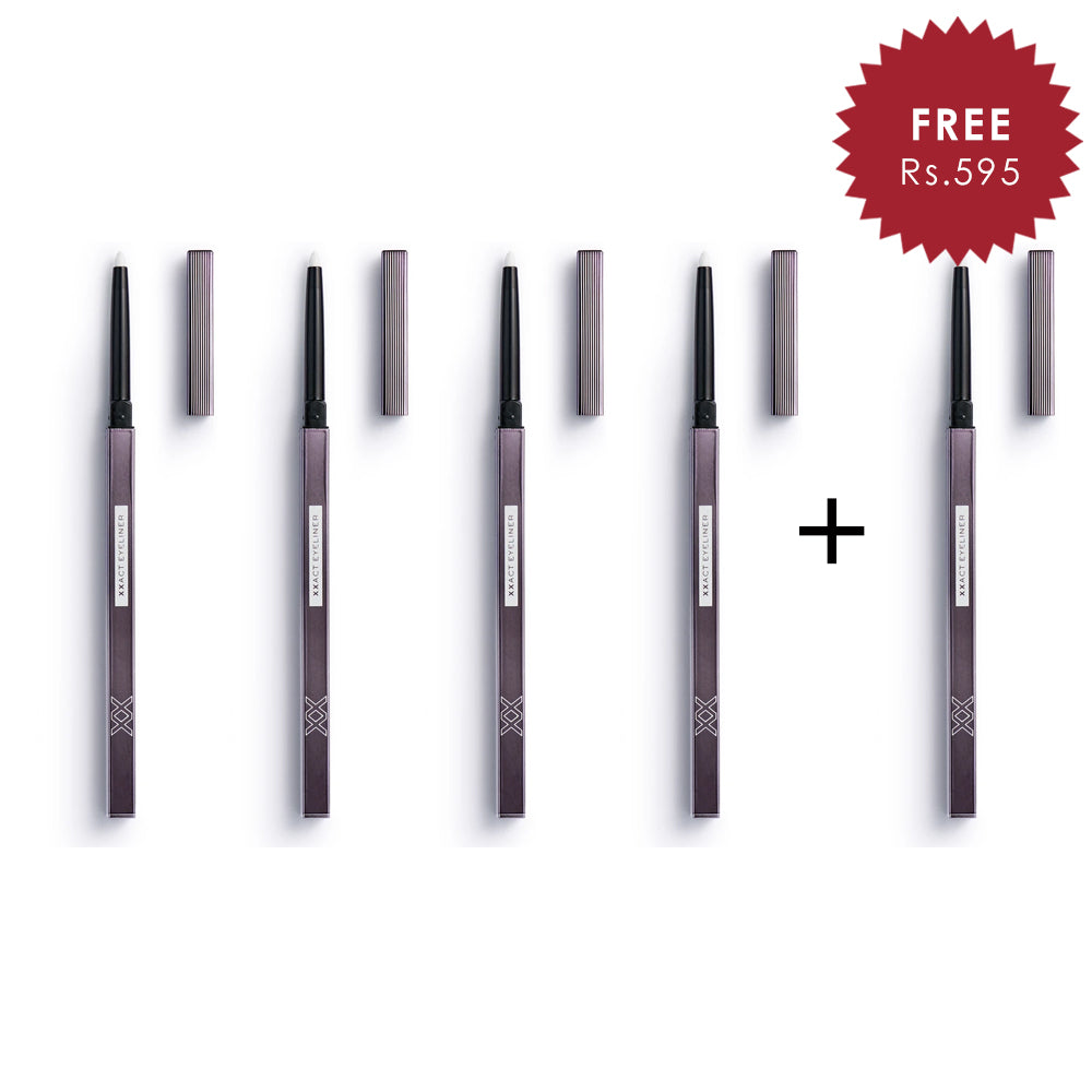 XX Revolution XXact Eyeliner Pencil - Chalk 4pc Set + 1 Full Size Product Worth 25% Value Free