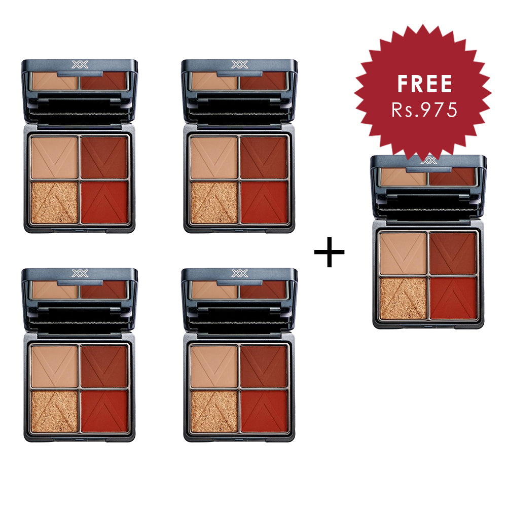 XX Revolution XXpress Quad Eyeshadow Palette - XXtrovert 4pc Set + 1 Full Size Product Worth 25% Value Free
