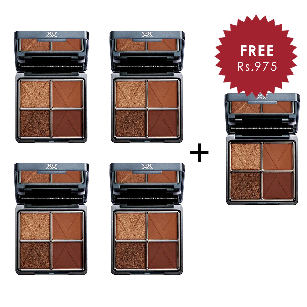 XX Revolution XXpress Quad Eyeshadow Palette - XXecutive 4pc Set + 1 Full Size Product Worth 25% Value Free