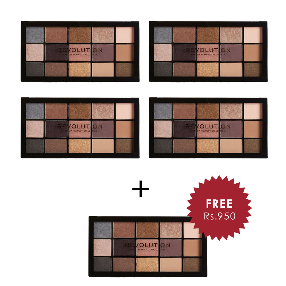 Makeup Revolution Reloaded Iconic 1.0 Eyeshadow Palette 4Pcs Set + 1 Full Size Product Worth 25% Value Free
