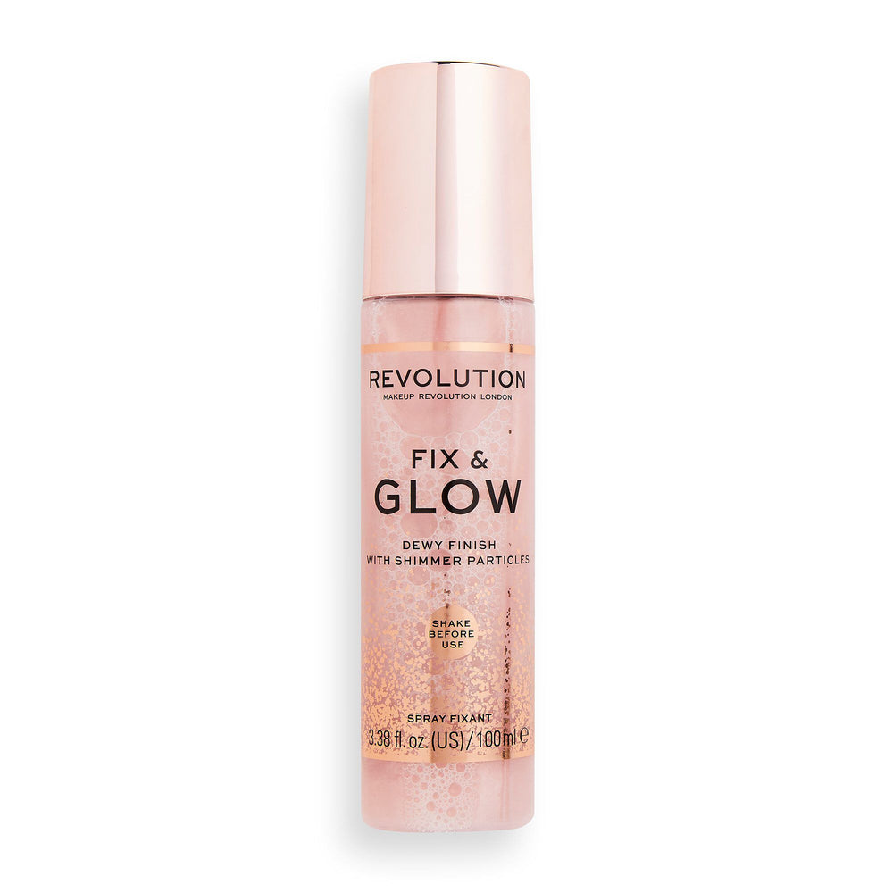 Makeup Revolution Fix & Glow Fixing Spray 4pc Set + 1 Full Size Product Worth 25% Value Free