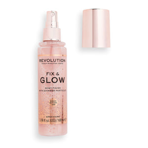 Makeup Revolution Fix & Glow Fixing Spray 4pc Set + 1 Full Size Product Worth 25% Value Free