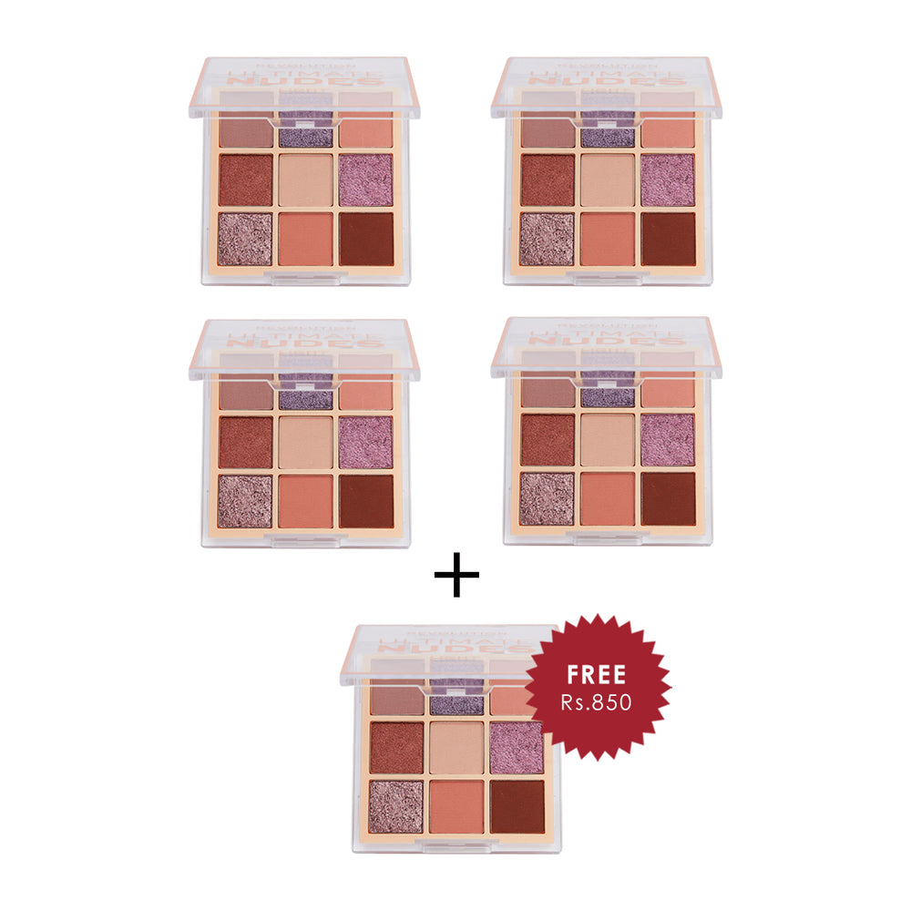 Makeup Revolution Ultimate Nudes Shadow Palette Light 4pc Set + 1 Full Size Product Worth 25% Value Free