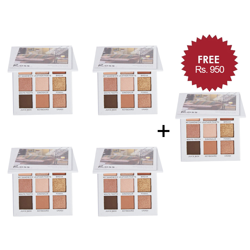 Makeup Revolution X Friends Ross Eyeshadow Palette 4pc Set + 1 Full Size Product Worth 25% Value Free