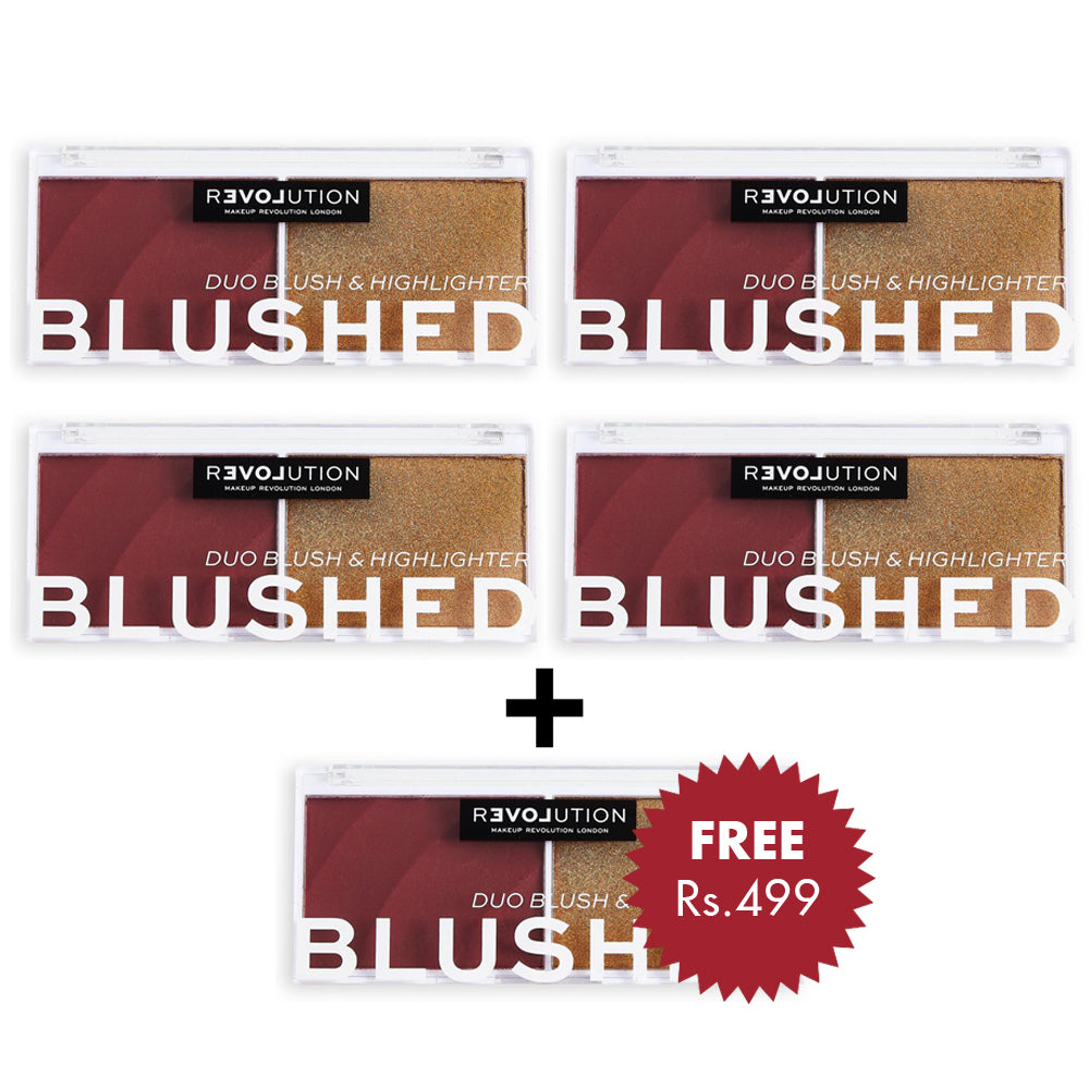 Revolution Relove Colour Play Blushed Duo - Wishful 4pc Set + 1 Full Size Product Worth 25% Value Free