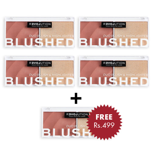 Revolution Relove Colour Play Blushed Duo - Kindness 4pc Set + 1 Full Size Product Worth 25% Value Free