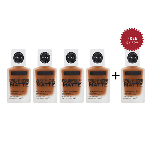Relove by Revolution Supermatte Foundation F13.2 4pc Set + 1 Full Size Product Worth 25% Value Free