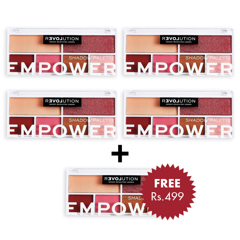 Revolution Relove Colour Play Empower Eyeshadow Palette 4pc Set + 1 Full Size Product Worth 25% Value Free