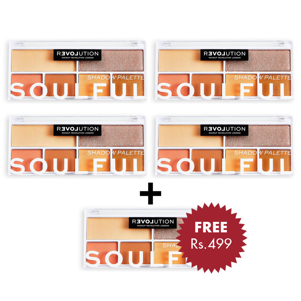 Revolution Relove Colour Play Soulful Eyeshadow Palette 4pc Set + 1 Full Size Product Worth 25% Value Free