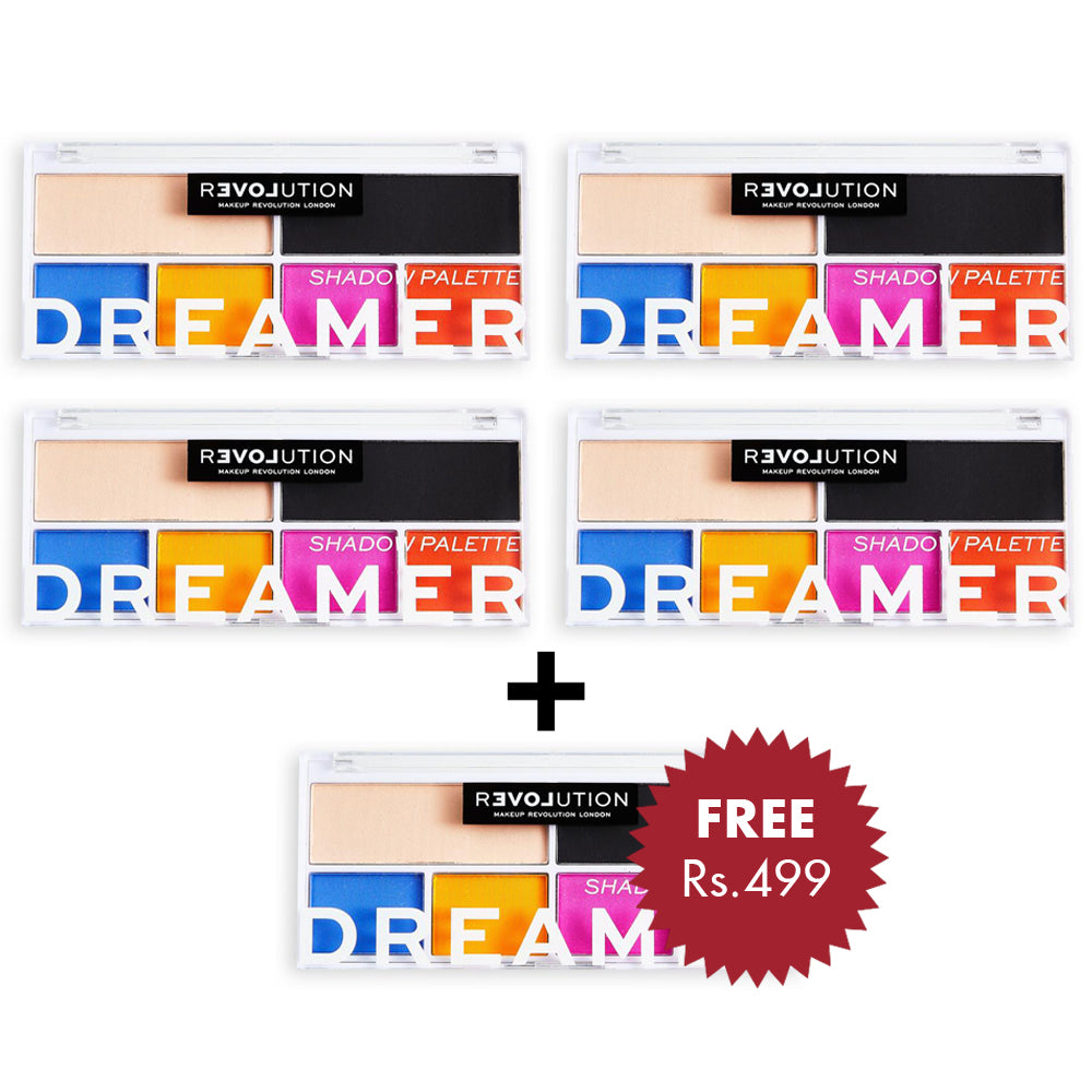 Revolution Relove Colour Play Dreamer Eyeshadow Palette 4pc Set + 1 Full Size Product Worth 25% Value Free
