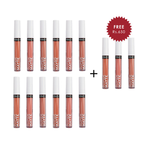 Revolution Relove Supermatte Liquid Lip Set Blush 4pc Set + 1 Full Size Product Worth 25% Value Free