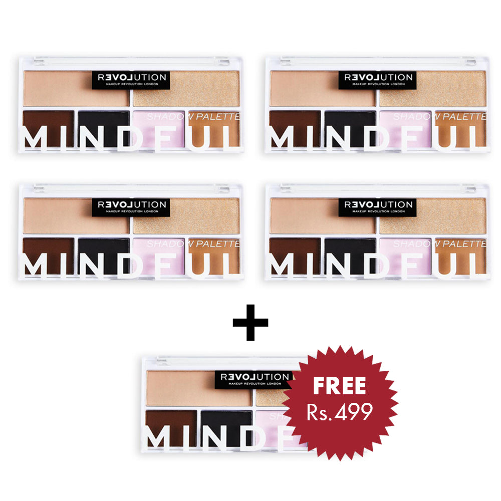 Revolution Relove Colour Play Mindful Eyeshadow Palette 4pc Set + 1 Full Size Product Worth 25% Value Free