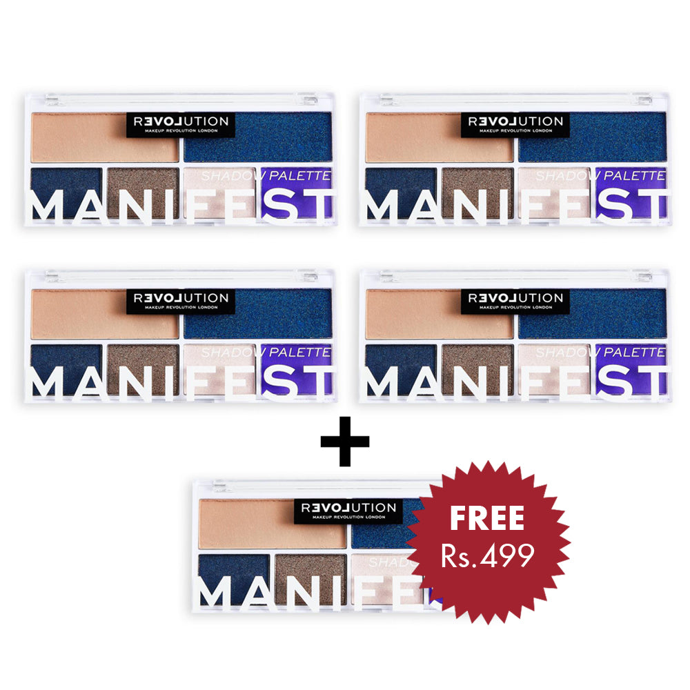 Revolution Relove Colour Play Manifest Eyeshadow Palette 4pc Set + 1 Full Size Product Worth 25% Value Free