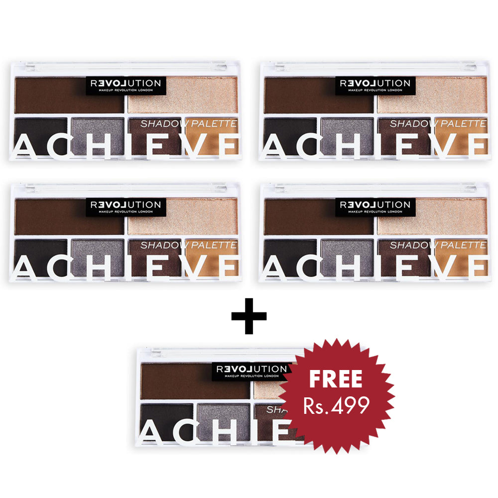 Revolution Relove Colour Play Achieve Eyeshadow Palette 4pc Set + 1 Full Size Product Worth 25% Value Free