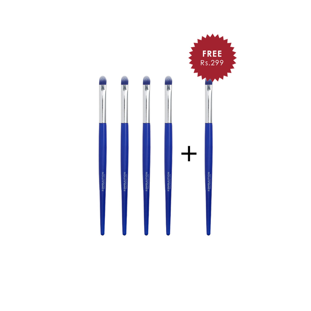 Revolution Relove Brush Queen Flat Crease Eye Brush 4pc Set + 1 Full Size Product Worth 25% Value Free