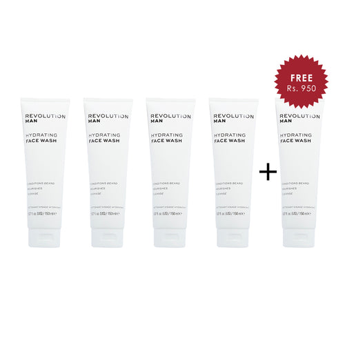 Revolution Man Hydrating Face Wash 4pc Set + 1 Full Size Product Worth 25% Value Free
