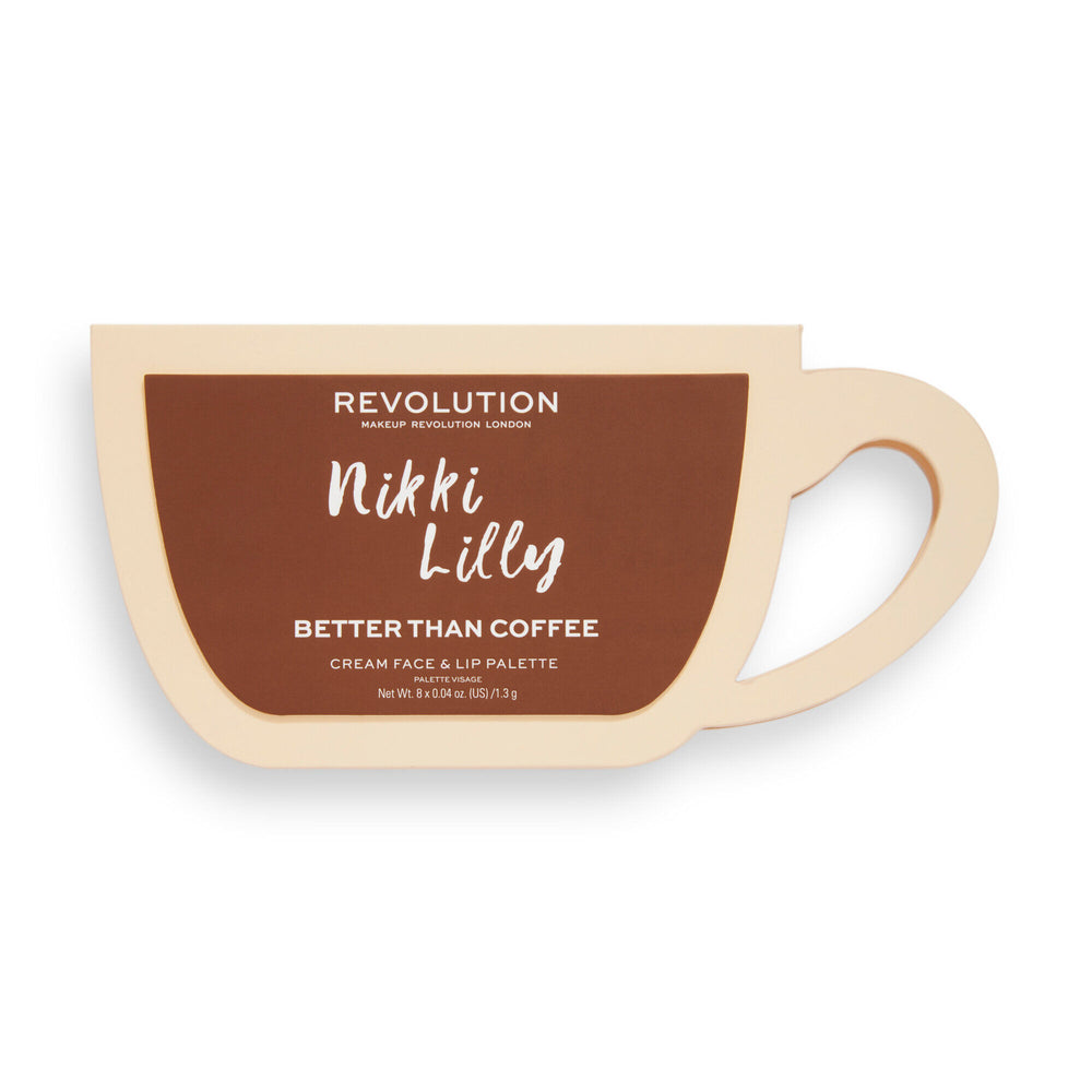 Makeup Revolution x Nikki Lilly Coffee Cup Cream Face & Lip Palette 4pc Set + 1 Full Size Product Worth 25% Value Free