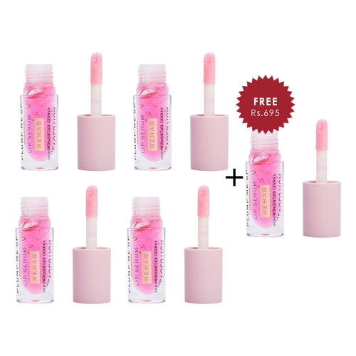 Revolution Rehab Plump Me Up Lip Serum Pink Glaze 4pc Set + 1 Full Size Product Worth 25% Value Free