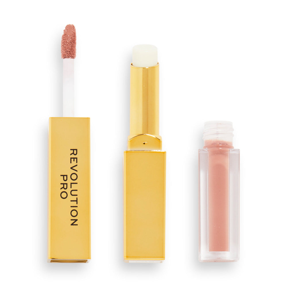 Revolution Pro Supreme Stay 24h Lip Duo Lipstick - Cashmere 4pc Set + 1 Full Size Product Worth 25% Value Free