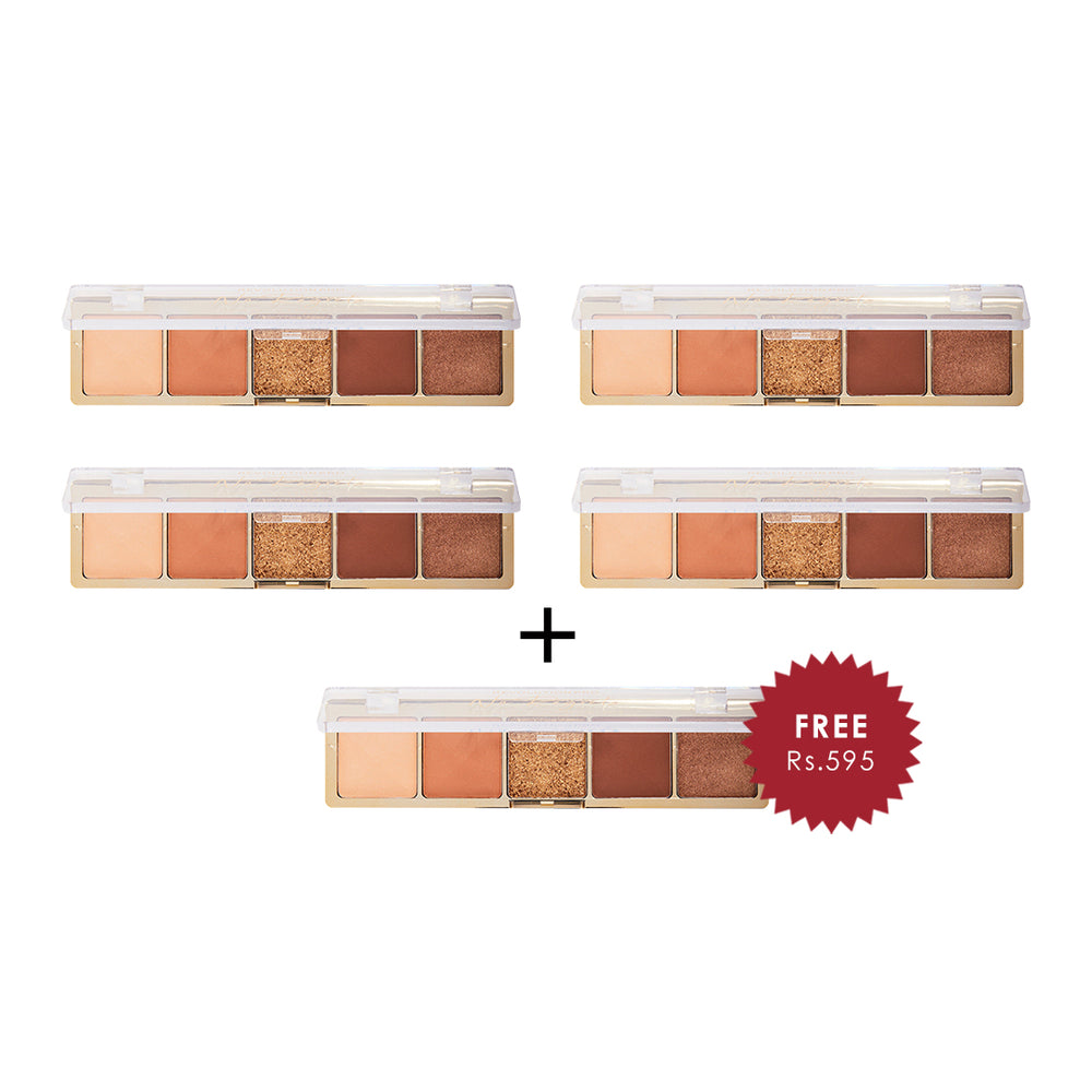 Revolution Pro Glam Eyeshadow Palette No Regrets Soft Nude 4pc Set + 1 Full Size Product Worth 25% Value Free