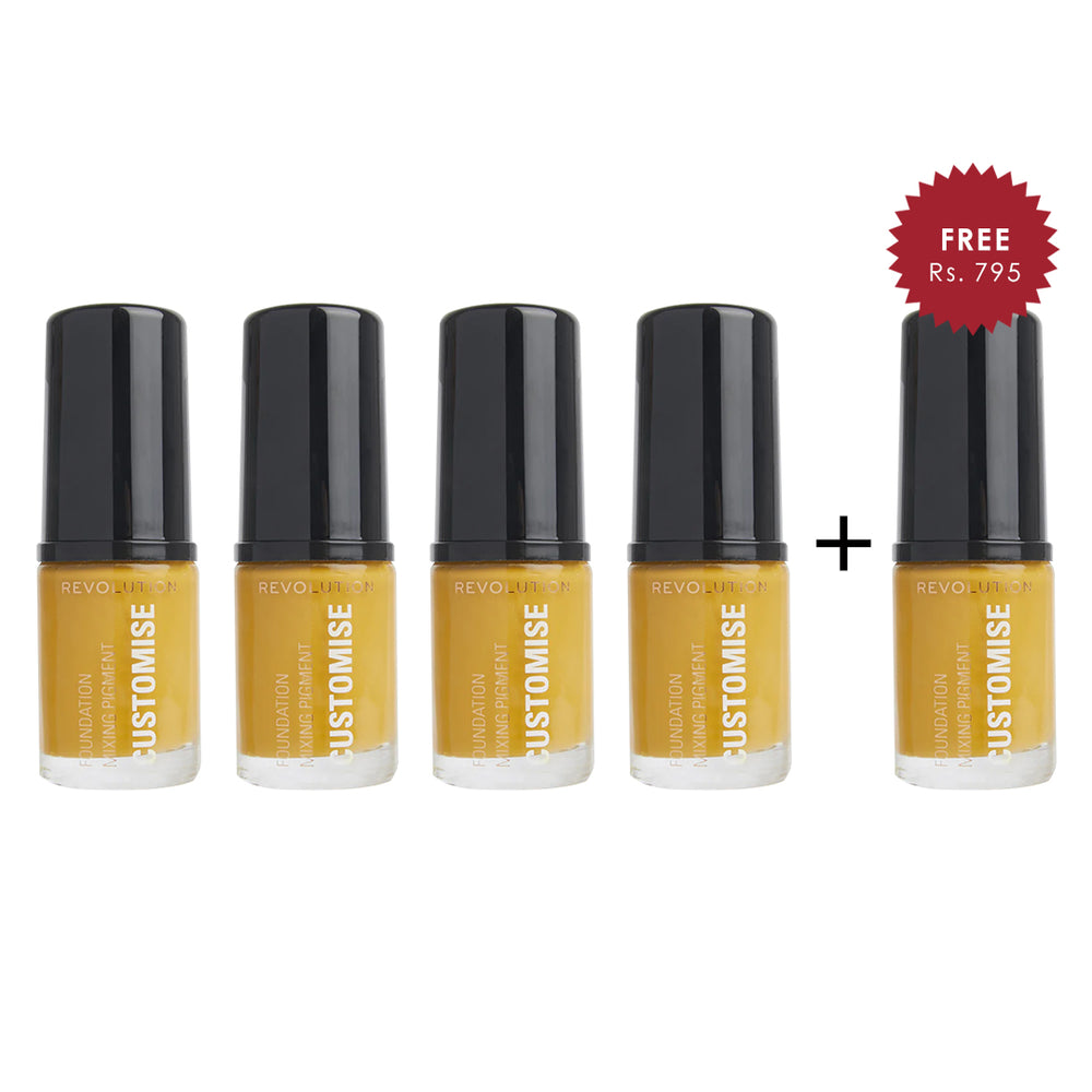 Revolution Foundation Mixing Pigment Yellow 4pc Set + 1 Full Size Product Worth 25% Value Free