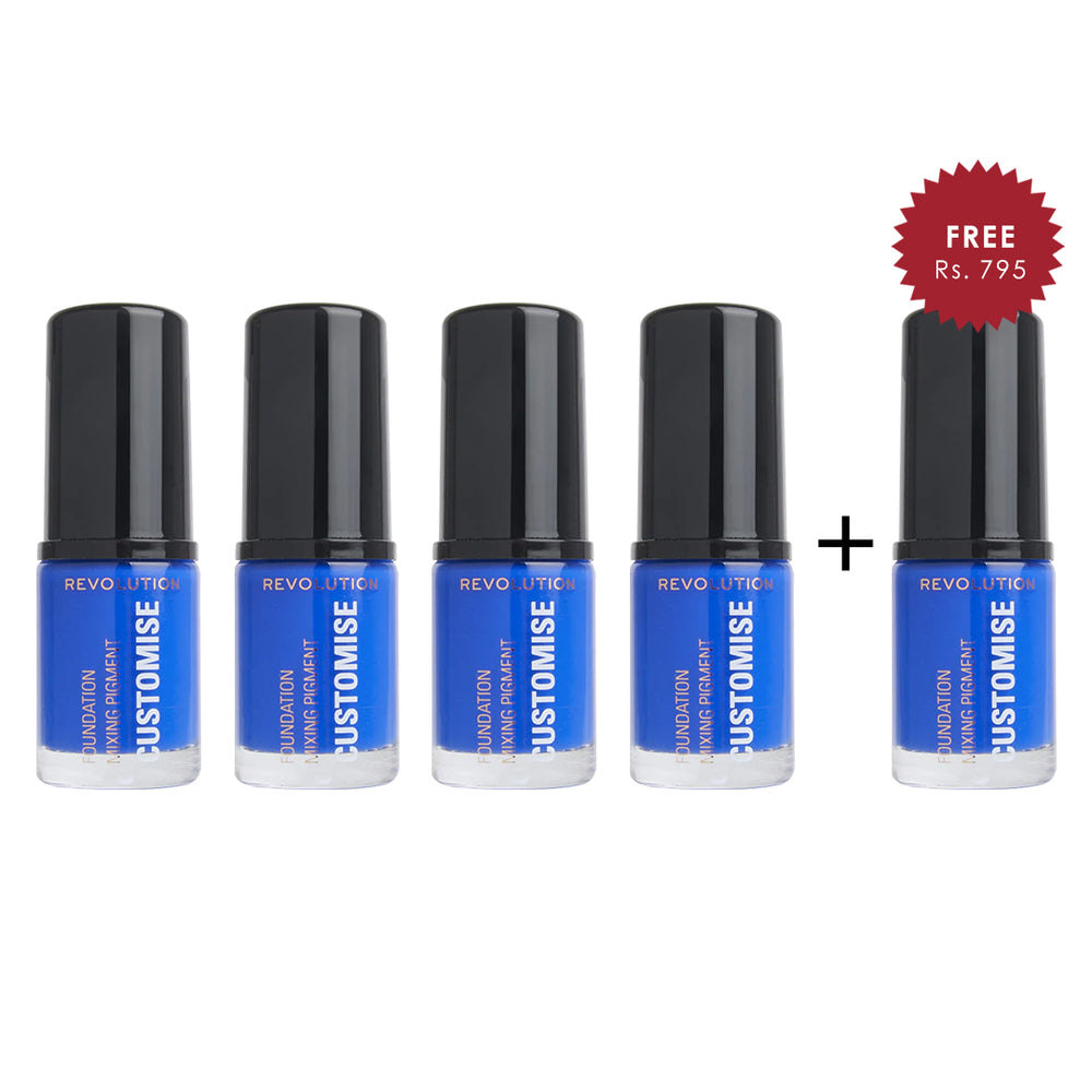 Revolution Foundation Mixing Pigment Blue 4pc Set + 1 Full Size Product Worth 25% Value Free