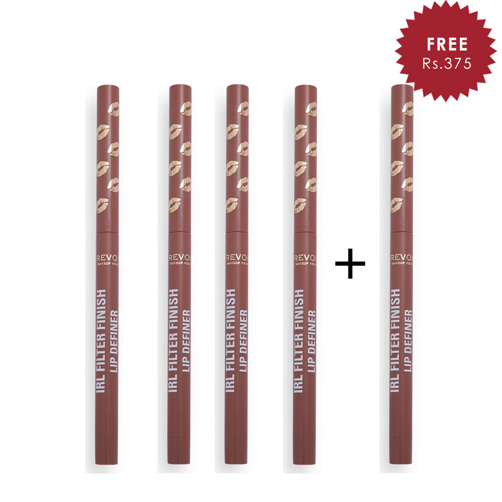Revolution IRL Filter Finish Lip Liner Definer Frappuccino Nude 4pc Set + 1 Full Size Product Worth 25% Value Free