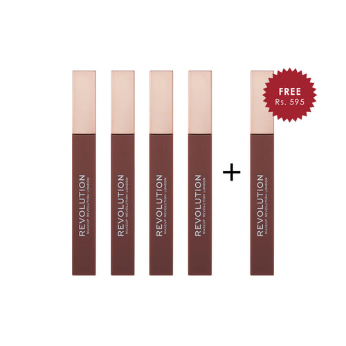 Revolution IRL Whipped Lip Creme Frappuccino Nude 4pc Set + 1 Full Size Product Worth 25% Value Free