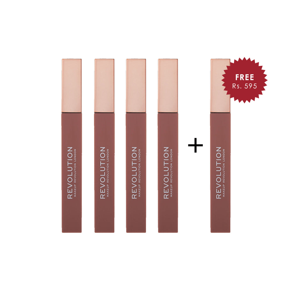 Revolution IRL Whipped Lip Creme Caramel Syrup 4pc Set + 1 Full Size Product Worth 25% Value Free