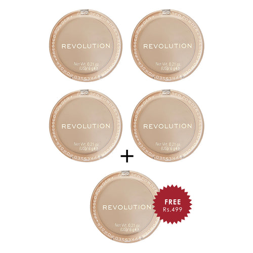 Revolution Reloaded Pressed Powder Vanilla 4pc Set + 1 Full Size Product Worth 25% Value Free