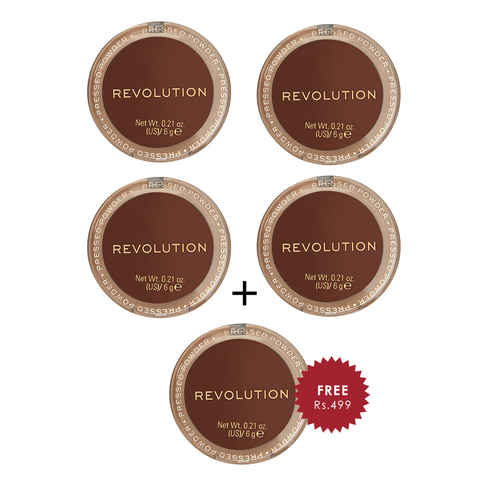 Revolution Reloaded Pressed Powder Dark 4pc Set + 1 Full Size Product Worth 25% Value Free