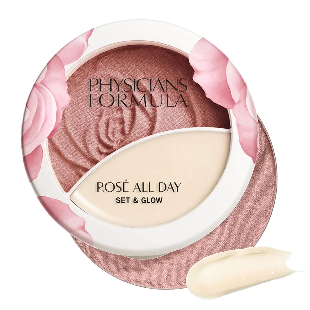 Physicians Formula Rosé All Day Set & Glow setting powder brightening rose 4pc Set + 1 Full Size Product Worth 25% Value Free