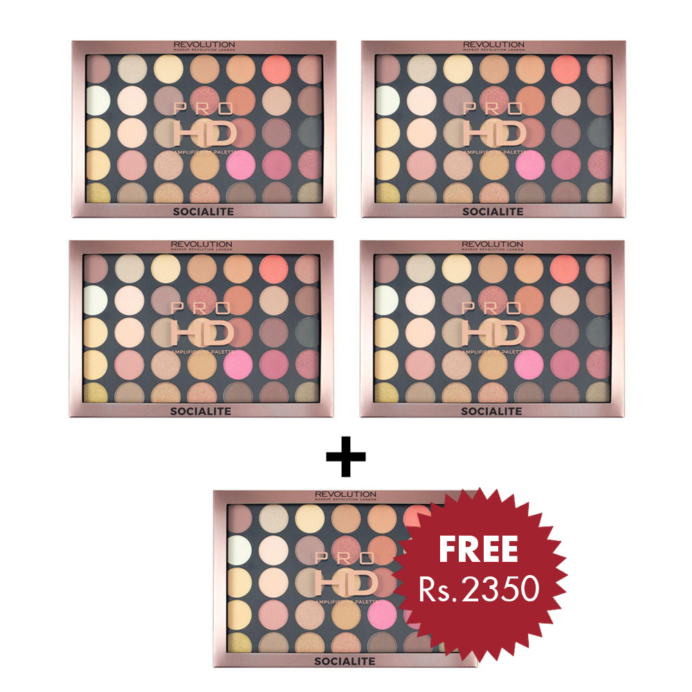 Makeup Revolution Pro HD Amplified 35 Palette Socialite 4pc Set + 1 Full Size Product Worth 25% Value Free