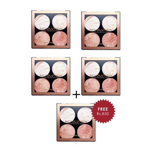 Revolution Cheek Kit Take A Breather 4pc Set + 1 Full Size Product Worth 25% Value Free