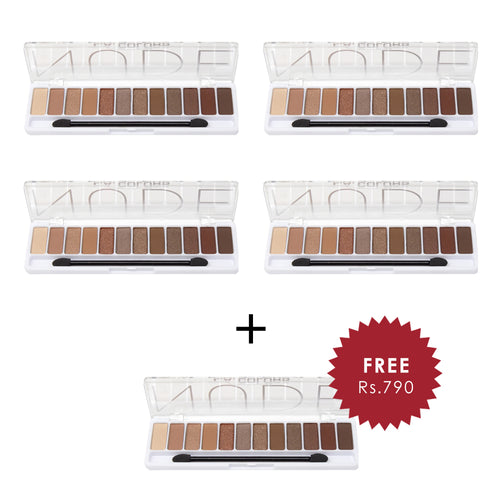 L.A. Colors 12 color Irresistible Eyeshadow Palette - Nude 4Pcs Set + 1 Full Size Product Worth 25% Value Free