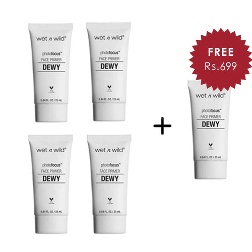 Wet N Wild Photo Focus Dewy Face Primer - Till Prime Dew Us Part 4pc Set + 1 Full Size Product Worth 25% Value Free
