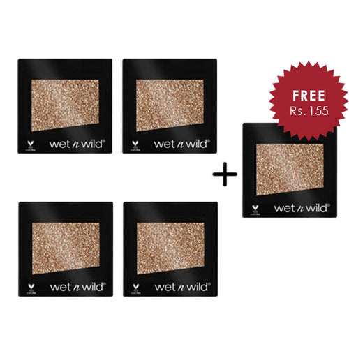 Wet N Wild Color Icon Eyeshadow Glitter Single - Toasty 4pc Set + 1 Full Size Product Worth 25% Value Free