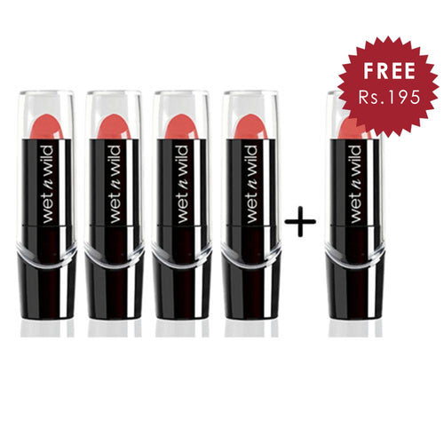 Wet N Wild Silk Finish Lipstick - WhatS Up Doc 4pc Set + 1 Full Size Product Worth 25% Value Free