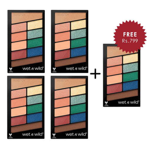 Wet N Wild Color Icon Eyeshadow 10 pan palette - Stop Playing Safe 4pc Set + 1 Full Size Product Worth 25% Value Free