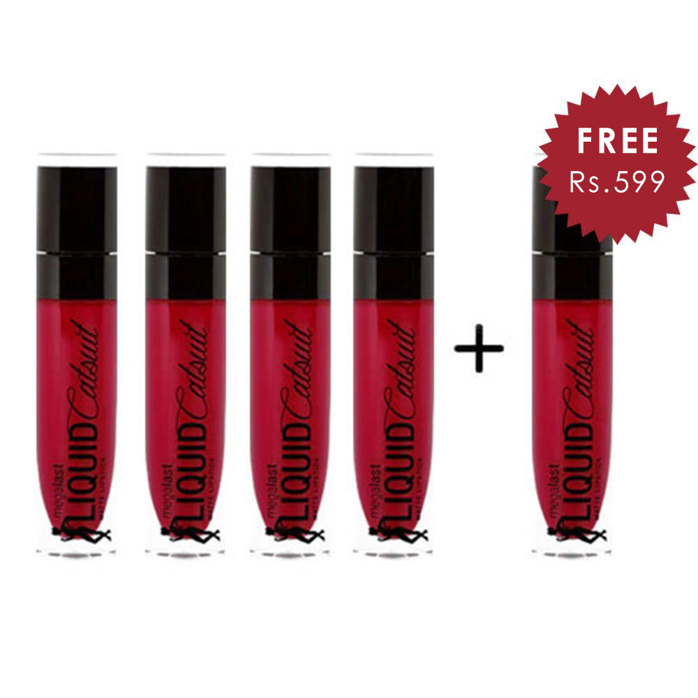 Wet N Wild Megalast Liquid Catsuit Matte Lipstick - Missy And Fierce 4pc Set + 1 Full Size Product Worth 25% Value Free