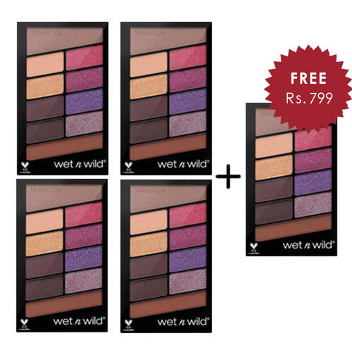 Wet N Wild Color Icon Eyeshadow 10 pan palette - V.I.Purple 4pc Set + 1 Full Size Product Worth 25% Value Free