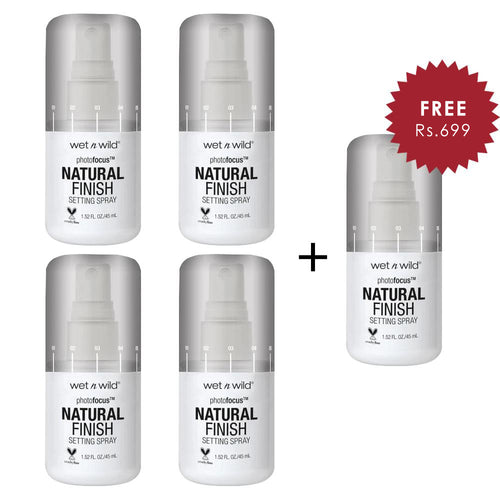 Wet N Wild Photofocus Natural Finish Setting Spray - Seal The Deal 4pc Set + 1 Full Size Product Worth 25% Value Free