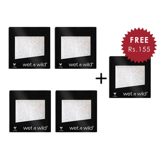 Wet N Wild Color Icon Eyeshadow Glitter Single - Bleached 4pc Set + 1 Full Size Product Worth 25% Value Free